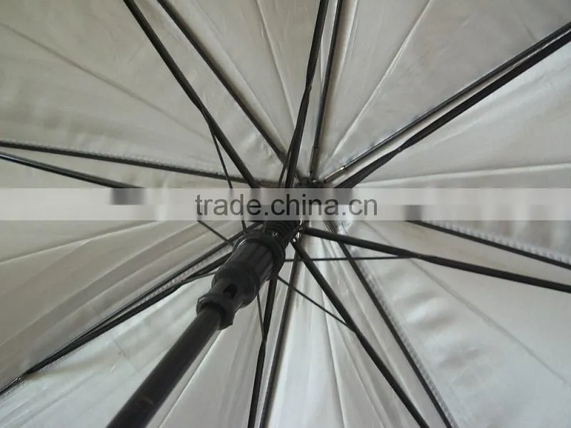 23''auto open stick gift electroplated frame rain&sun handheld umbrella