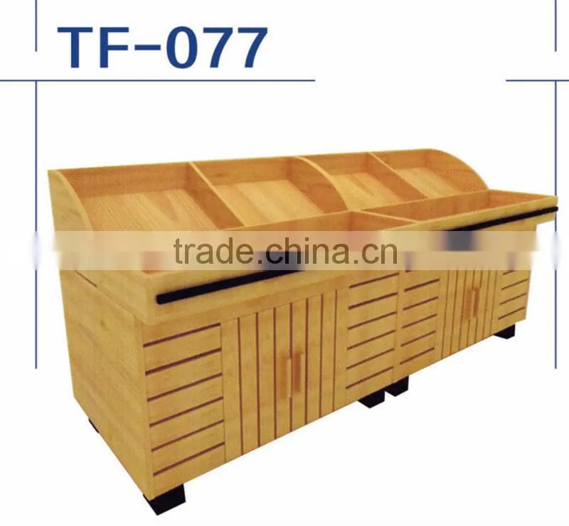 Hot Sale Square Wood Shelf For Supermarket