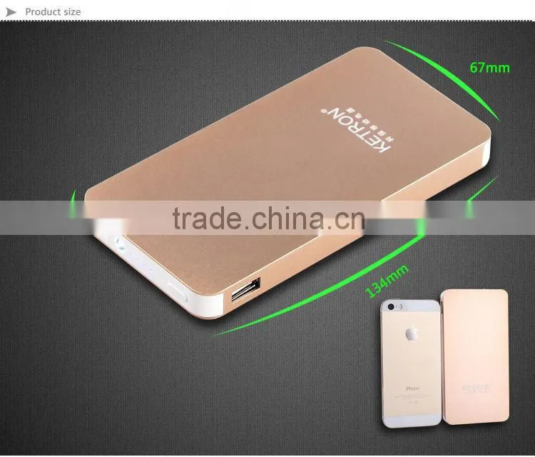 Li-polymer high capacity led spot light ultra-thin newest power bank