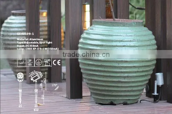 High quality 9W CREE LED outdoor lighting spike led garden lamp