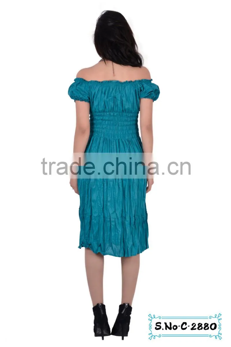 C.Green Cotton Magic Dress Floral Print Dress