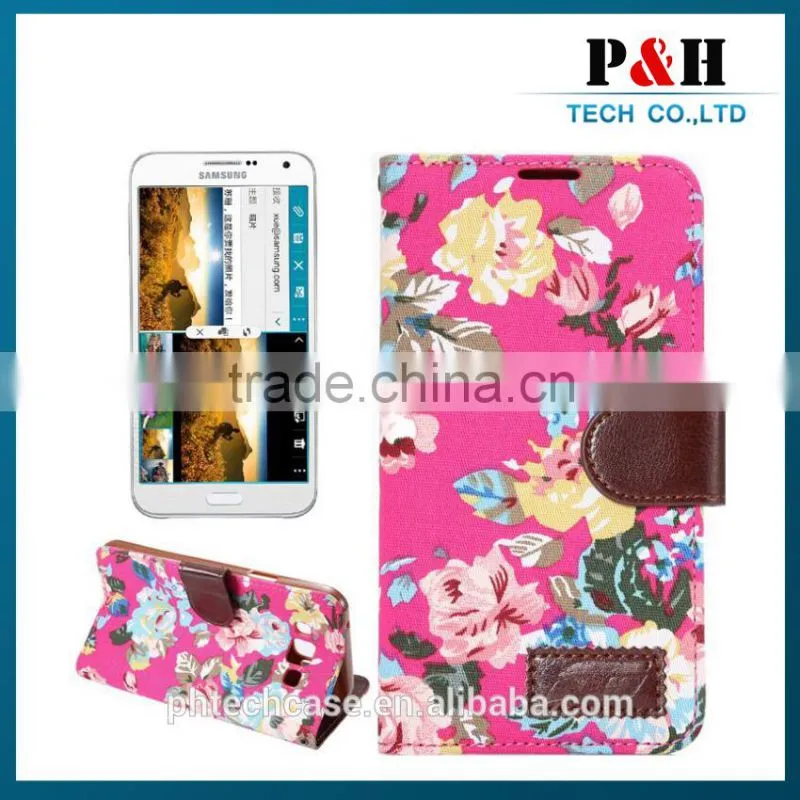 Leather flip mobile case for samsung galaxy e7