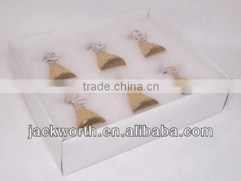 Glass angel christmas decorating place card holder set