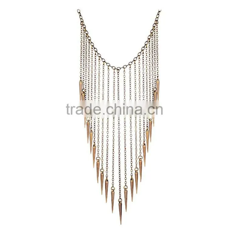 gold silver bullet tassel women accessories necklace