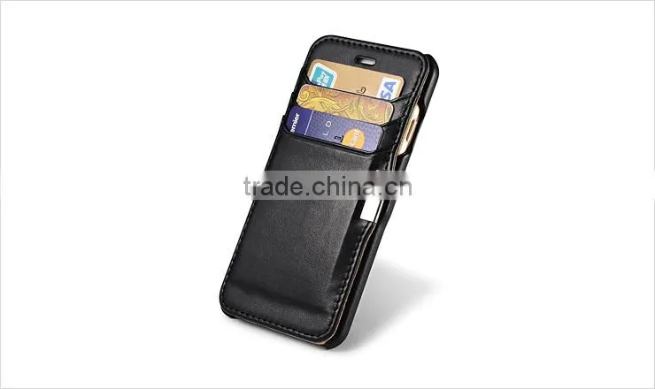 Genuine Leather Wallet Case For Apple iPhone 6 / Plus,Flip Leather Case For iPhone6 With Card Slot