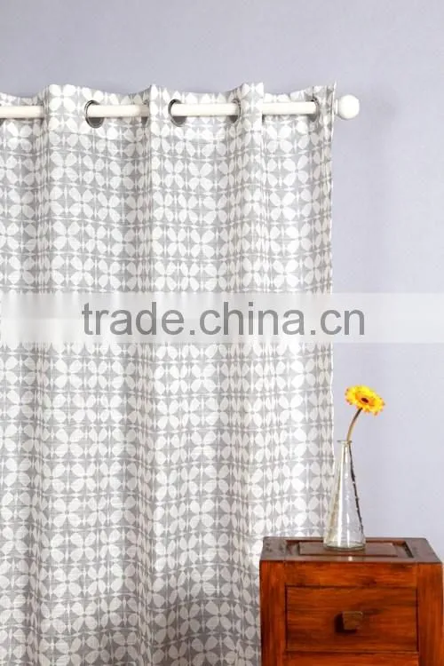 HLHT BSCI certification printed curtain for arch windows home textile