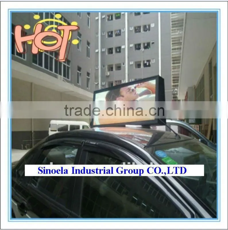 taxi LED top light box/taxi roof advertising display with pixel 5
