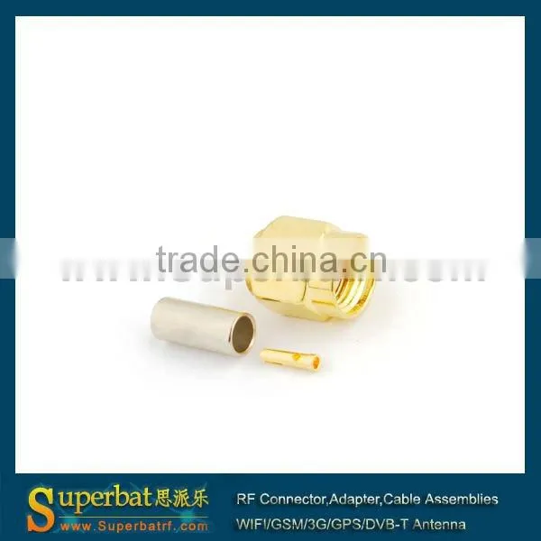 RP-SMA Crimp Plug(female pin) connector for LMR100 male chassis socket