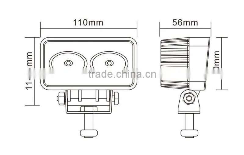 Cheap Price 4.3" Rectangle 20W Led Truck Light with IP67 Waterproof