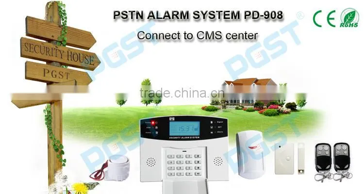 Wireless home security alarm system with LCD display with Auto Dialer