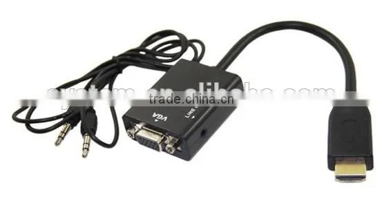 2014 hot sell VGA to HDMI cable 1080P HDMI Male to VGA Female Video Converter Adapter Cable for PC DVD HDTV