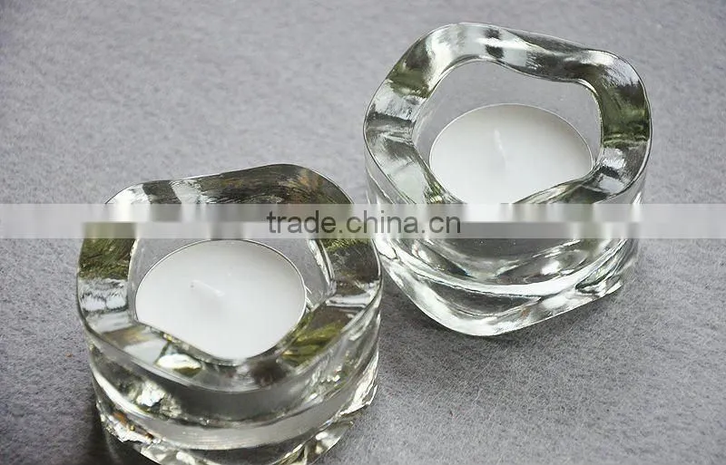clear glass candle holder