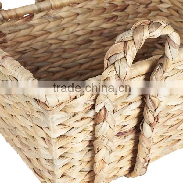 Hand woven from sustainably harvested dried water hyacinth basket