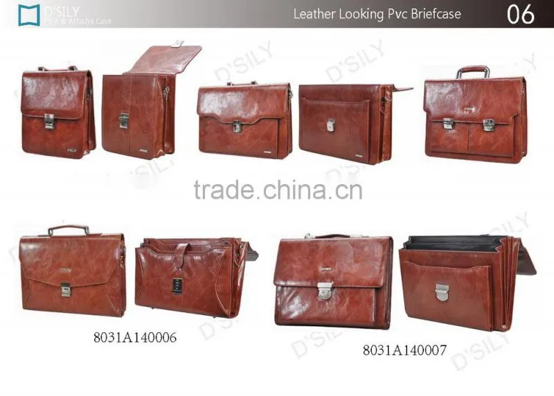 2015 New Synthetic Leather Men's Brown Briefcase 8031A140009