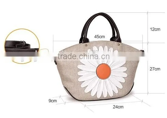 Simple designer jute shopping bag elegance jute flower printed bag