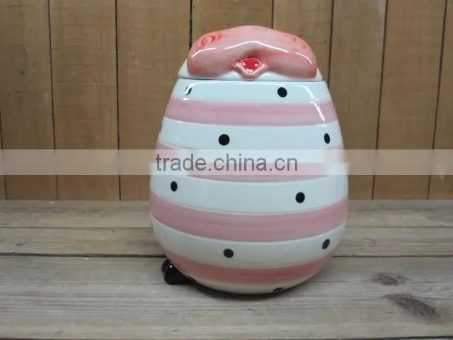 Factory Direct Black Ceramic Food Storage Jar with Yellow Olive Handpaint