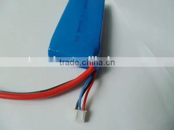 2s1p 7.4V 3000mAH Lipo battery pack with factory price