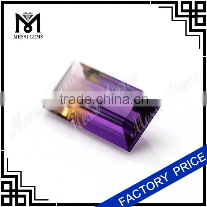 Best selling Quartz Ametrine Baguette Cut Amethrine Gem For Jewelry