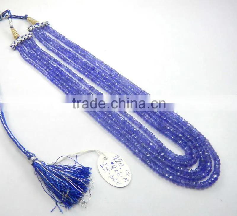 best price Natural Royal Blue AA quality Tanzanite Roundel faceted Beads, tz beads