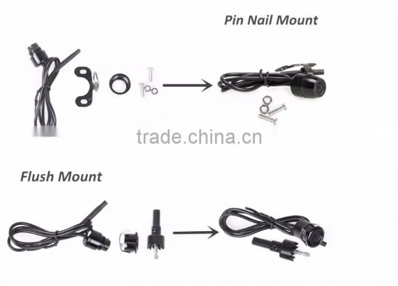 Car rear view waterproof camera with two ways installation and clear night vision