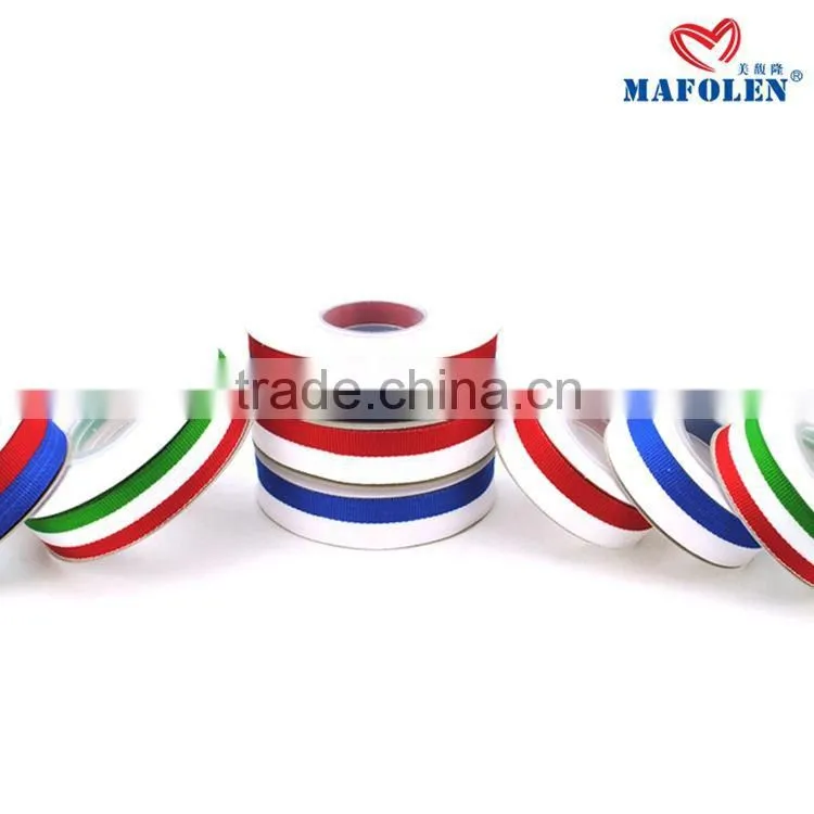 hot sale custom color stripe printed grosgrain sports ribbon