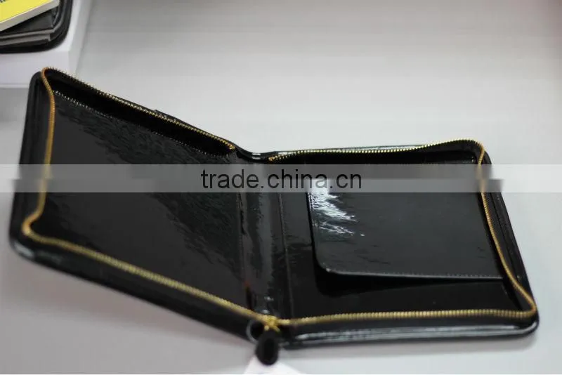 custom smooth pu leather portfolio with smooth coat of paint