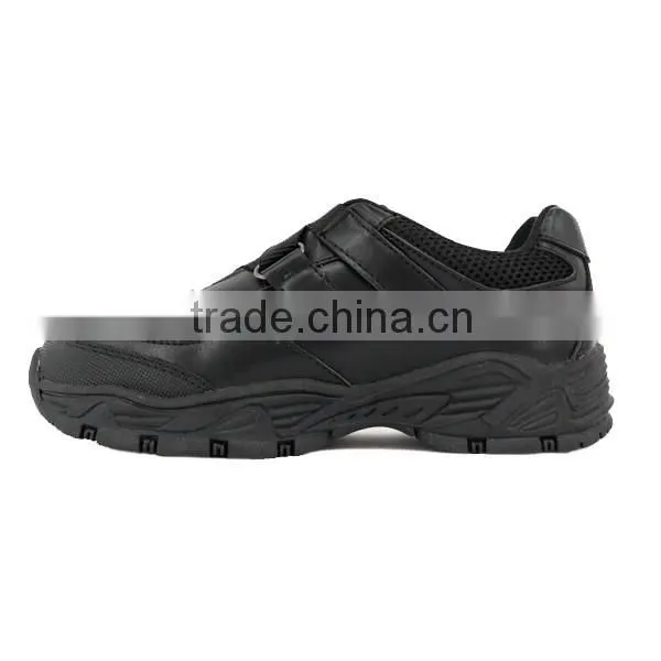 New Design Stylish Magic Sticker Breathable Children Black School Shoes
