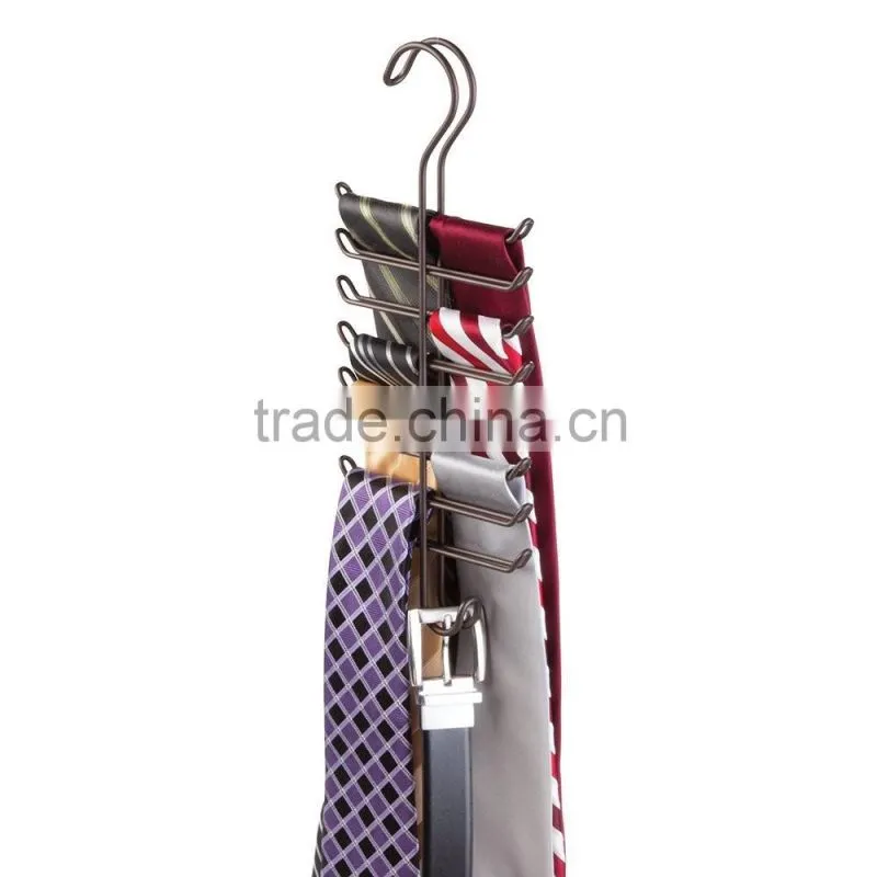 Satin Steel Vertical Tie and Belt Rack/Holder/Hanger