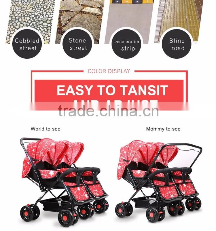 Stainless Steel Frame 600D Oxford Material Best Double Stroller