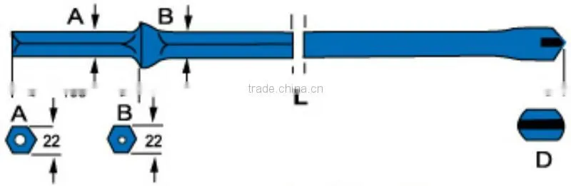 Low cost Hex22 *108mm monoblock drill rod in quarry and mine