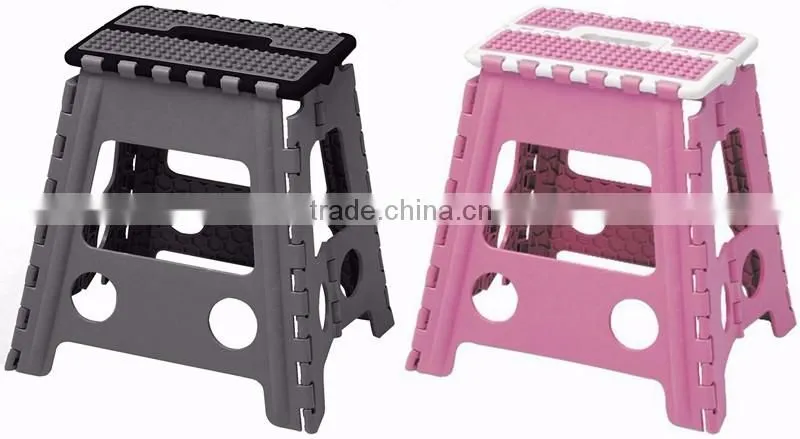Wooden folding step stool, plastic foldable travel stool, modern plastic folding stool