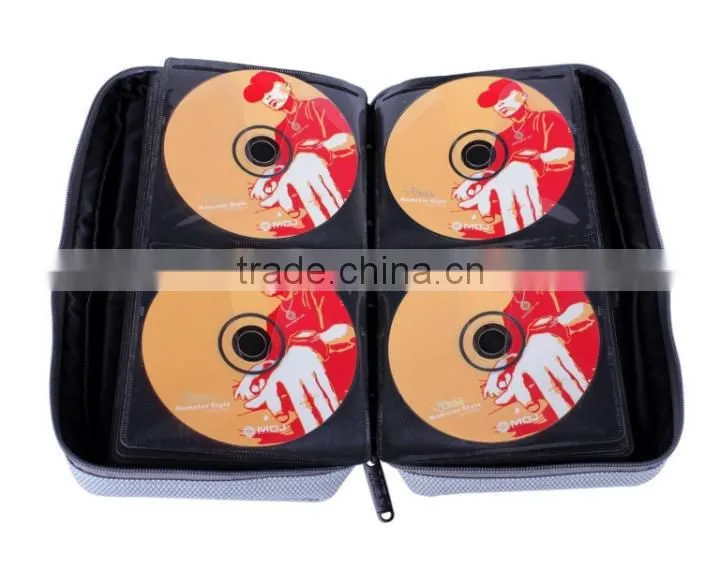 Silver Portable Blu-ray CD Cae DVD Case CD Holder 64 pcs CD Storage & Visor CD Case