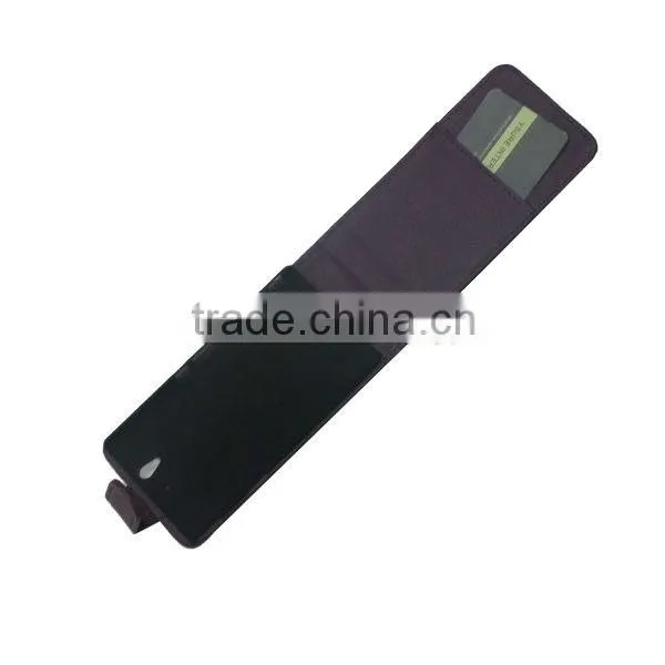flip leather case for sony xperia z l36h Purple