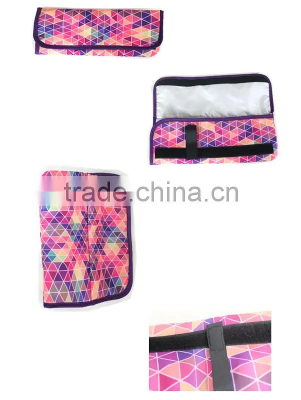 bright-colored clutch bag