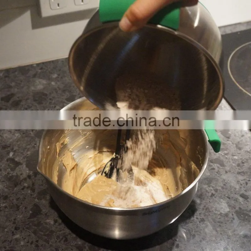3pcs set Stainless Steel mixing bowl set with silicone