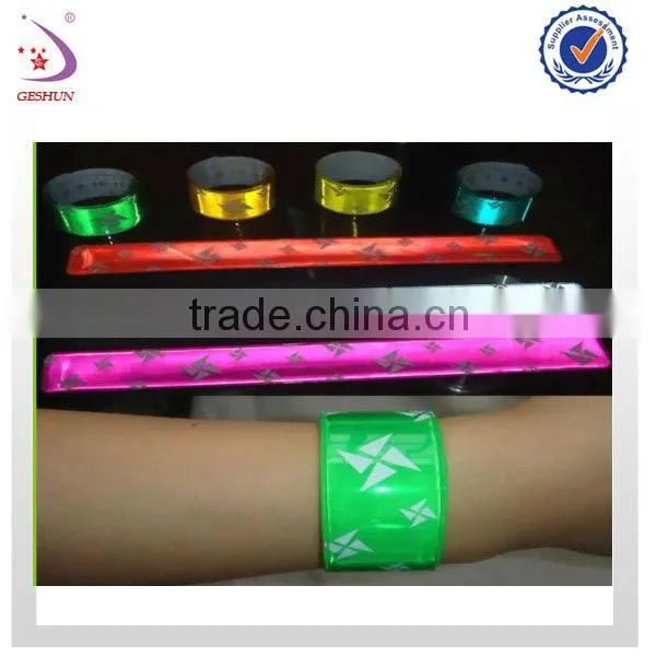 ARM SLAP STRAP BANDS - REFLECTIVE SAFETY BAND FLUORESCENT