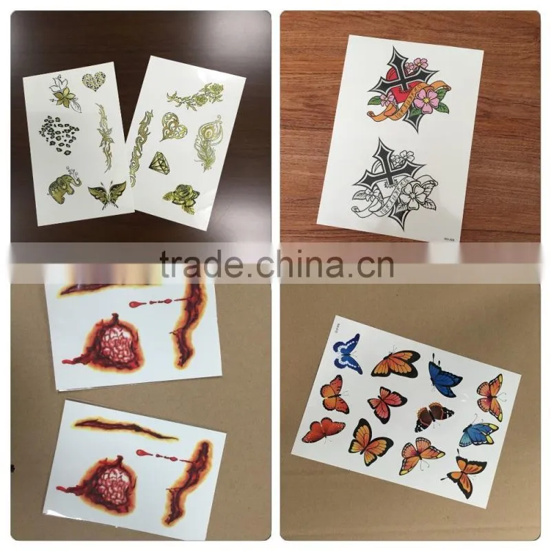 WMT096--Temporary Gold Foil Stock Tattoo Sticker
