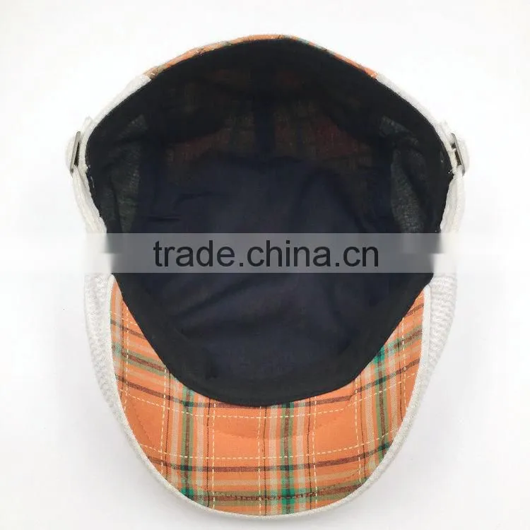 Customized high quality checked cotton ivy cap wholesale