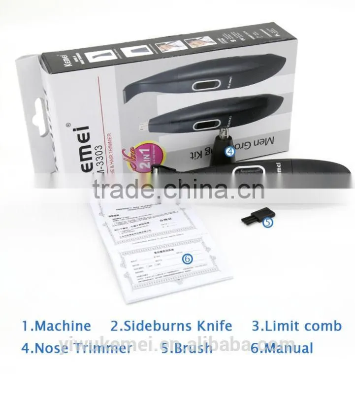 kemei nose hair trimmer 2 in 1 km3303