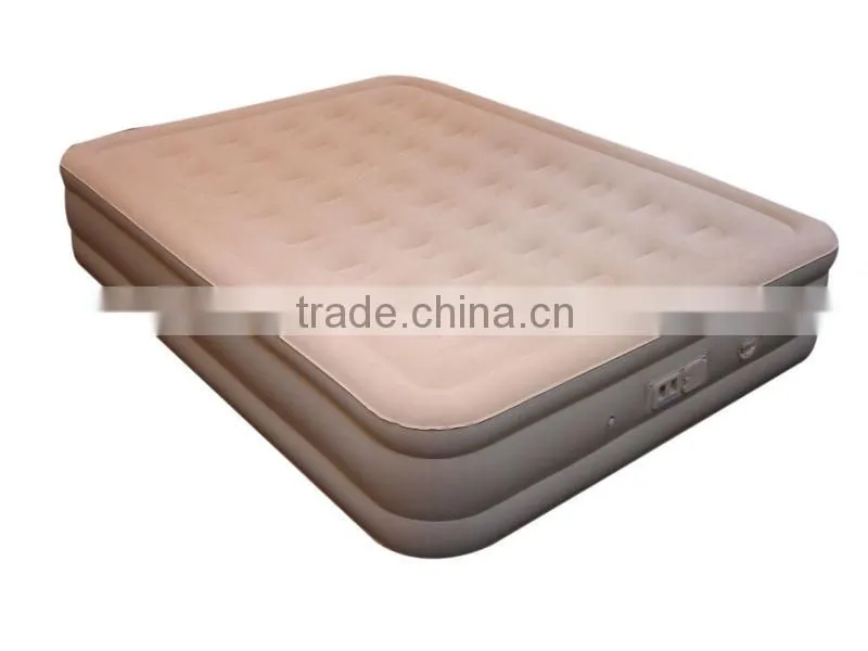 Inflatable sofa bed outdoor or indoor with comfortable armrest and cup holder with/without pump