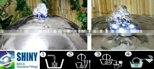 1200 mirror polished stainless steel ball water fountain