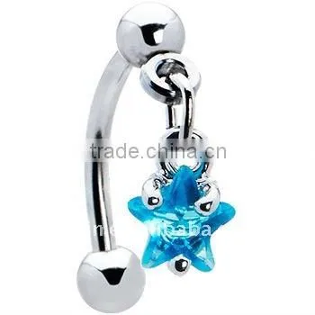 316L stainless steel eyebrow jewelry with multi-crystals balls