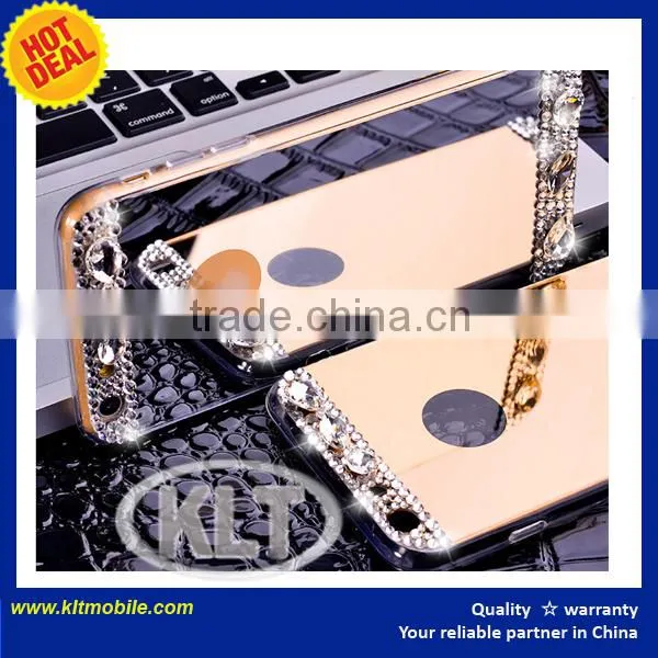 KLT Fashion Luxury Leopard Skin PU Leather Wallet Case For apple With Card Slots & Diamond Buckle