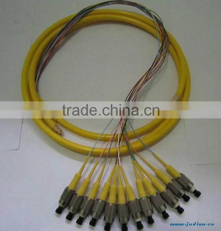 High Quality doublex 12 core optical fiber pigtail,12 color pigtail for network solution