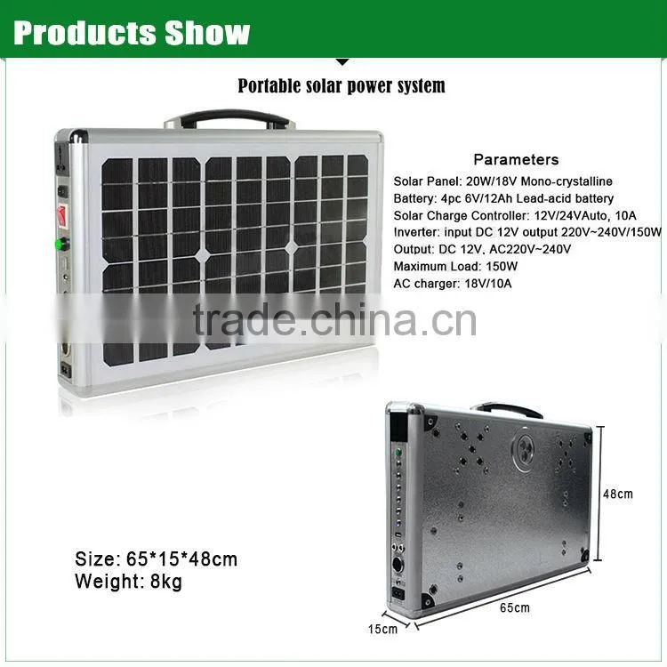 alibaba china 20W portable solar power system solar batteries