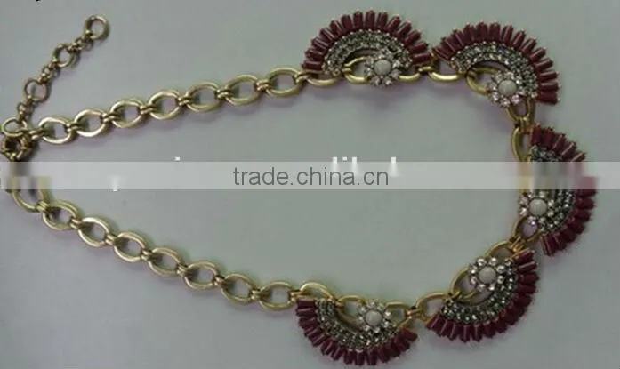 2014 most popular short charm coarse chain necklace with acrylic