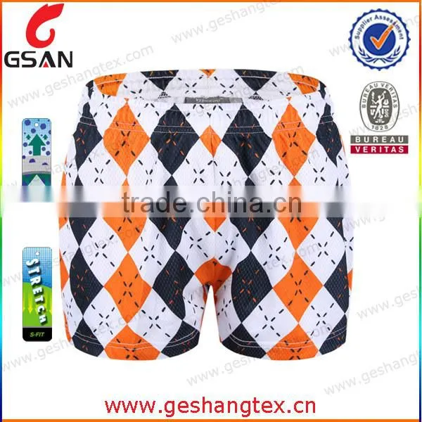 Grid pattern printing popular running shorts