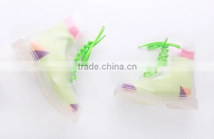 Candy colors women PVC rain boots cheap ankle PVC rain shoes