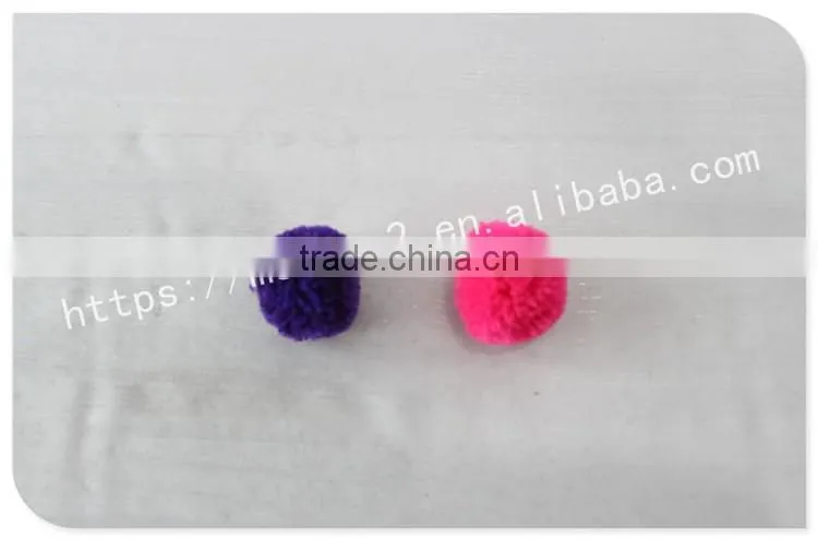 Colorful customized size polyester yarn pom pom ball for decoration