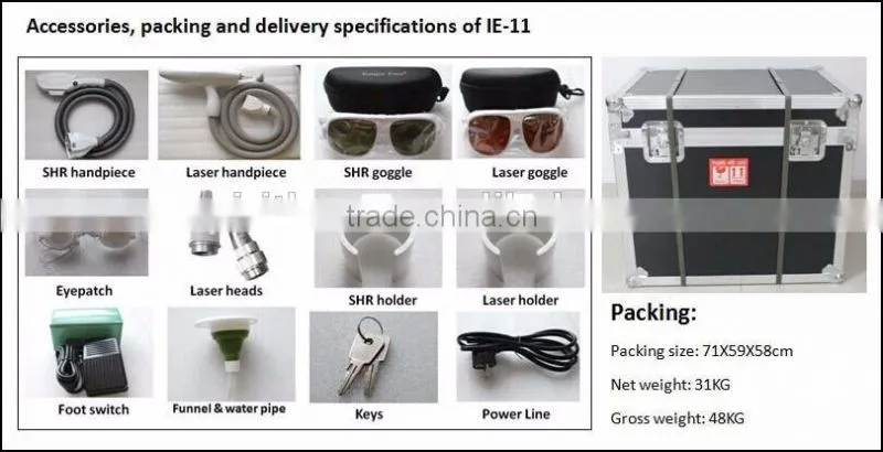 IE-11 Spiritlaser high energy ipl shr hair removal machine laser nd yag q-switched